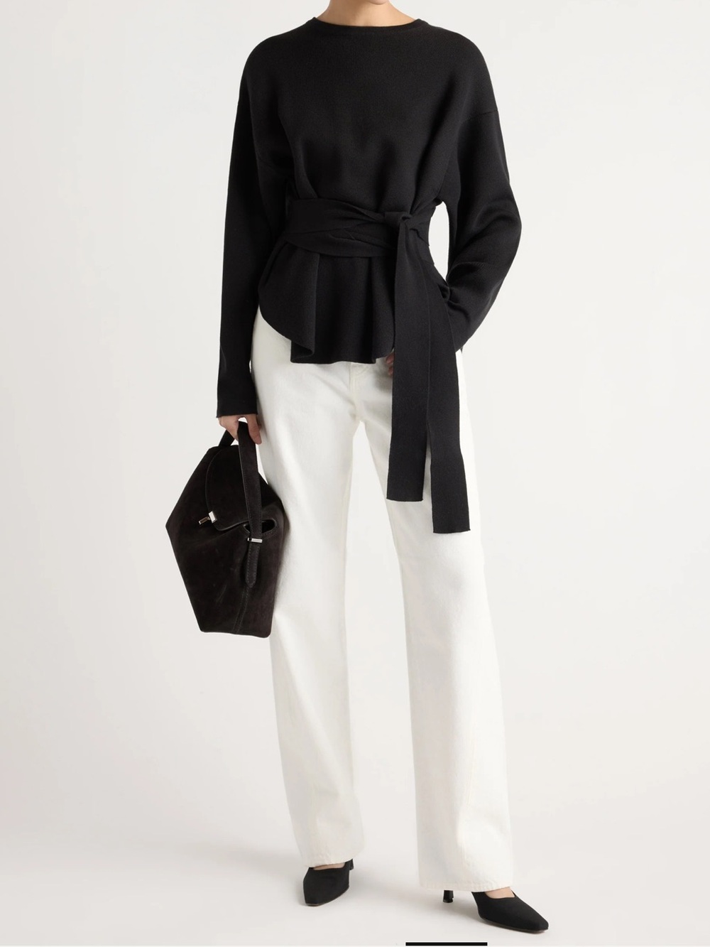 Modern citizen, Nara black with  Day-to-Night Versatility Tie front sweater XL